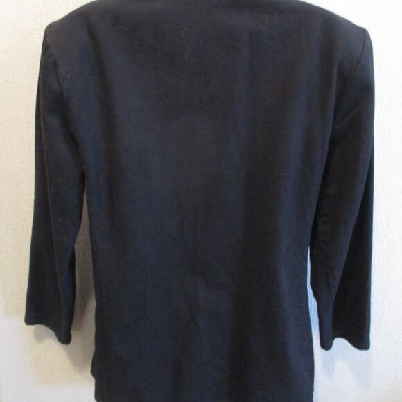 Vintage Pierre Lamonte Embellished Blazer Size 8 Black Twill - Picture 6 of 8